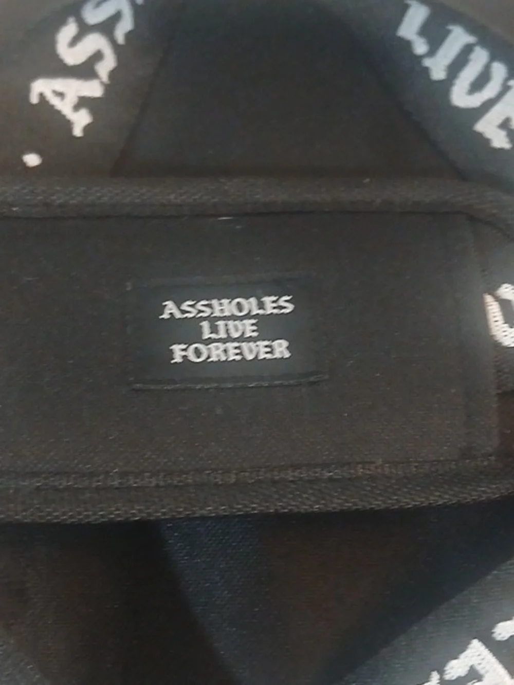 Black Men's Duffel Bag with 'Emotional Baggage' Embroidered Script